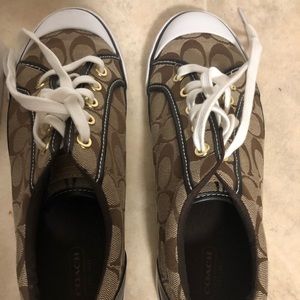 Brown Coach tennis shoes